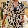 High Quality Summer 2025 Fashion 100% Viscose Long Top Casual Shirt and Shorts Two-Piece Women's Set Quick Dry & Breathable