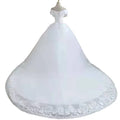 New Fashion Luxury Off Shoulder V Neck Ball Gown Wedding Dress Crystal Beaded Tassel Plus Size Bridal Gown With Long Tail