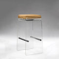 Custom Luxury Swivel Bar Stool High-End Modern PU Leather Acrylic Stainless Steel for Home Bar Hotels Dining Living Room Bedroom