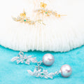 E010781 S925 Pearl Earring 925 Sterling Silver DIY 7-8mm Natural Freshwater Pearl Stud Earring for Women