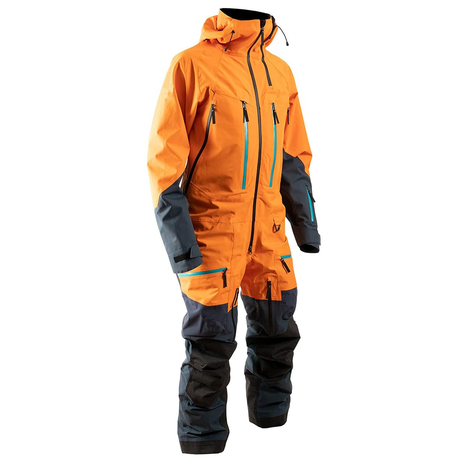 Snowboard Hoodie One Pieces Ski Suit Padded Zipper up Winter Windproof Waterproof Men's Thickened Warm Ski Suit Jumpsuit