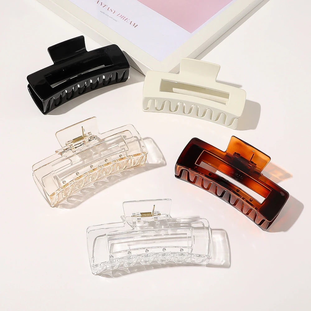 Factory Wholesale Cheap Hair Claw Clips Transparent Acrylic Hair Claws 12cm Large Claw Clip for Women