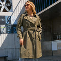 Hot Selling Fashion Plus Size Double Breasted Women's Jackets & Coats Clothing Long Windbreaker Jacket Long Trench Coat Women