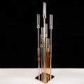 Y-Q051 Modern Golden Candle Holder Luxury Metal Tube Candelabras Candlestick Holder for Weddings Table Centerpieces Decoration