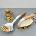 Eco-friendly Kitchen Dish Pot PBT+PP Cleaning Brush with Bamboo/Beech Wood Handle Bowl Scrub Vegetables Fruits Washing Brushes