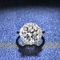 Silver 925 Original 5 Carat 11mm Round Brilliant Cut Pass Diamond Test D Color Moissanite Wedding Ring Teen Girls Fine Jewelry
