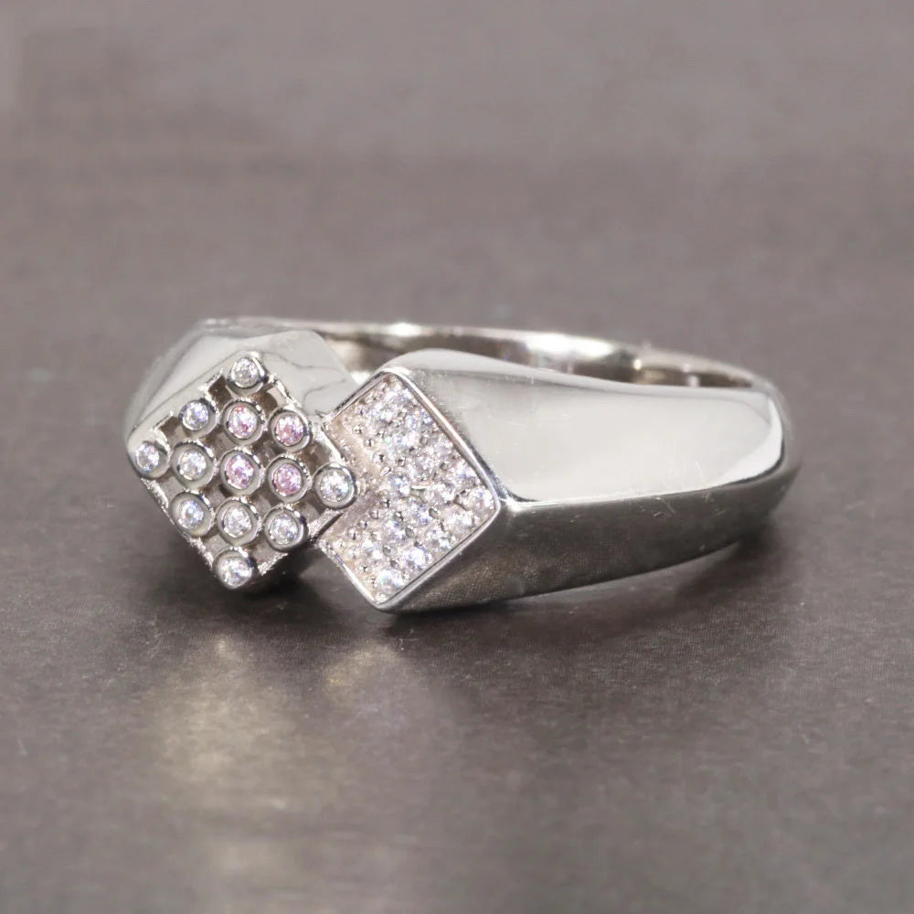 New Arrival 925 Ring White Zircon Hip Hop Pinky for Mens and Women White Gold Plated Wedding Bands Fine Jewelry Best Gift