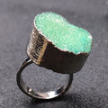 DIY 2026 Natural Gemstone Electroplated Single Loop Handmade Making Green Index Finger Joint Ring Jewelry