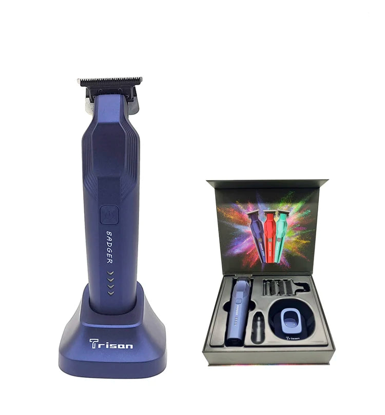 Ningbo Manufacturer Brand Trisan Luxury Box 7000RPM Motor  DLC T Blade Low Noise Barber Machine for Men Cordless Hair Trimmer