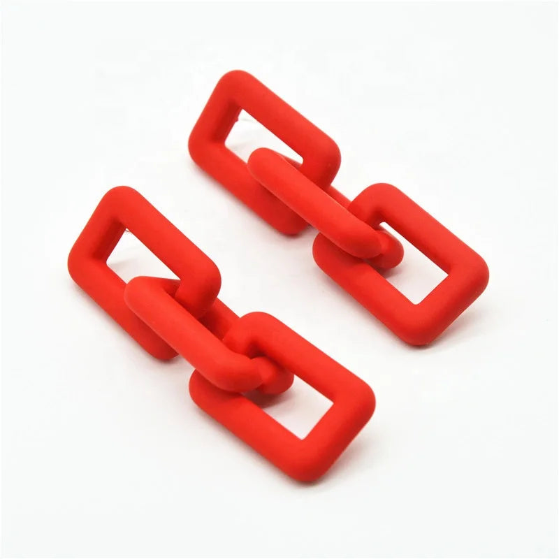 Hot Selling Geometric Multicolor Acrylic Chain Drop Earrings Women's Earrings Korean Acrylic Drop Earrings for