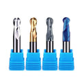 HRC55 Solid Carbide Ball Nose End Mill 2-Flute AlTiN Coated High Precision CNC Milling Cutter Router Bit for Steel