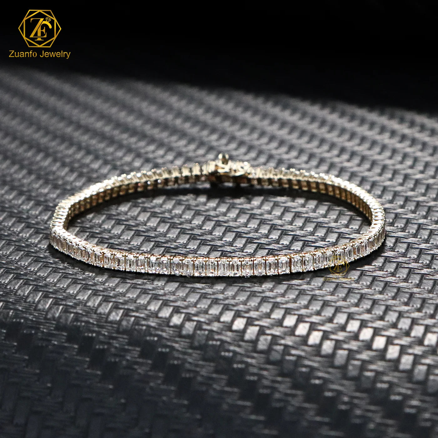 Trendy White Gold Lab Grown Diamond Tennis Bracelet for Women Emerald Brilliant Cut VVS CVD HPHT 10K & 14K Gifts Parties