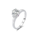 YBO Fashion Jewelry 6.5MM VVS Moissanite Diamond Engagement Rings 925 Sterling Silver Wedding Party Jewelry for Women Girls