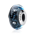 BAMOER 925 Sterling Silver Blue Bubble Murano Glass Bead Charm Fit Bracelet Pendant Women Fashion Jewelry Accessories DIY SCZ028