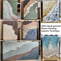 Home Decor Handmade Plaster Beach Artwork Ocean Waves Seascape Abstract Textured 3D Wall Art on Canvas Eco-Friendly
