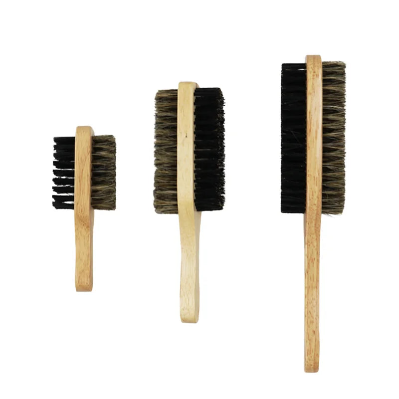 Otger Boar Bristle Men's Shaving Brush Facial Cleaning Mustache Styling Beard Paddle Natural Wooden Soft Home Use