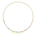Fashion High Quality 18K Gold Plated Stainless Steel Jewelry Colored Natural Stones Sun Charm for Women Party Necklace P213241