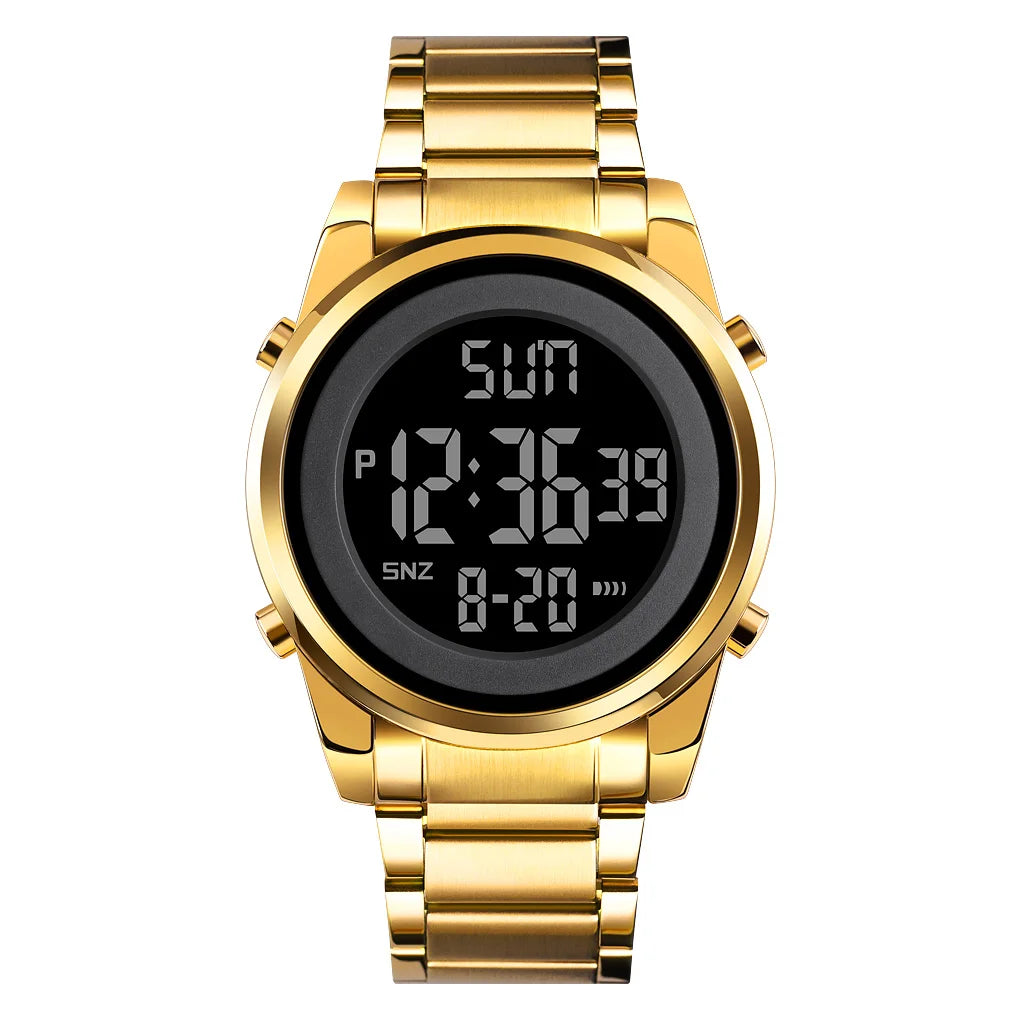 Luxury Skmei 1611 Japan Quartz Digital Watch Stainless Steel Strap Fashion Wrist Watch Men