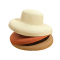 WoZhen New Design Plain Cap Foldable Natural Straw Seaside Beach Vacation Sun Hat