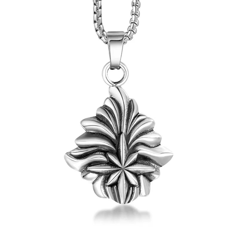 Hot Selling Casting Women Men Jewelry New Style 316 Stainless Steel Flower Pendant Necklace for Christmas Gift