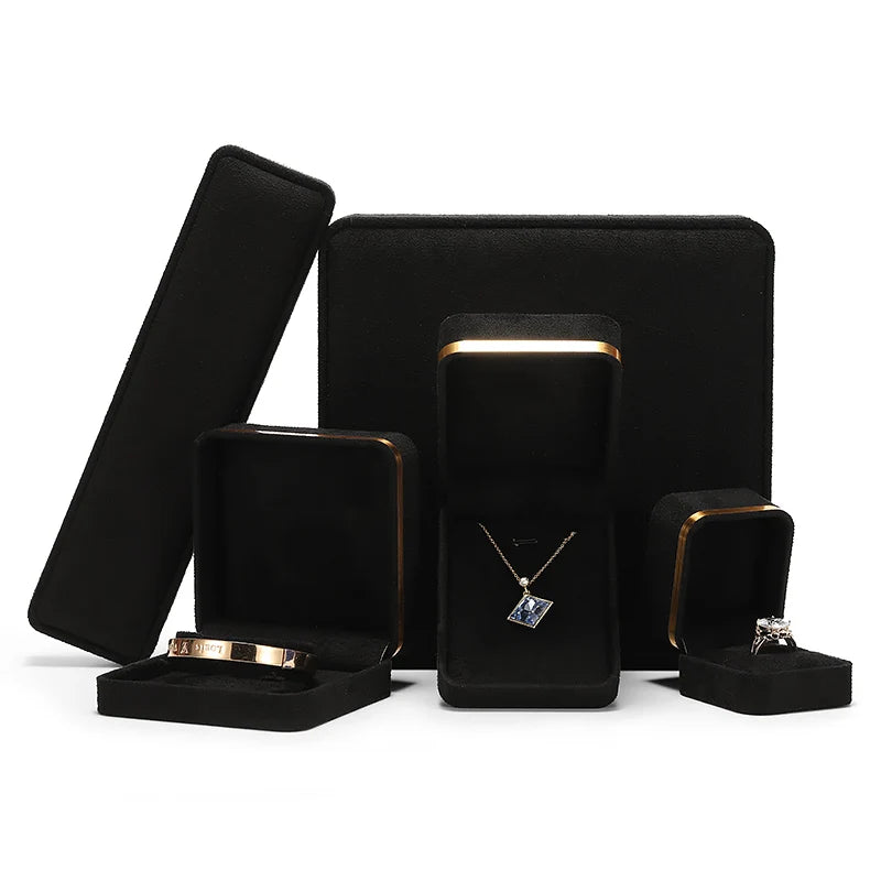 DIGU Wholesale Multifunctional Velvet Jewellery Boxes for Necklace Ring Pendant Bracelet Gift Packaging Square Carton Material
