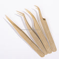 Damman Eyelash Tweezers Gold Fast Fanning Eyelash Extensions Tool Lashes Tweezers