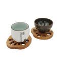 Wholesale Eco-Friendly Round Beech Wood Lotus Root Table Mat New Chinese Cup Mat From Hunan Country Design Mats & Pads