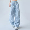 Quick Drying Breathable Paratrooper Cargo Pants for Women Summer Floor Length Flat Front Loose Fit High Waist Casual Worsted