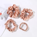 4 Pack Wholesale Hot Sale Luxury Gift Box European American Style Hair Decoration Skinny Large Size Ponytail Pure 22momme