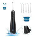 Black White Cordless Portable Electric Teeth Cleaner 5 Modes 300ML Water Tank IPX7 Waterproof Dental Water Flosser