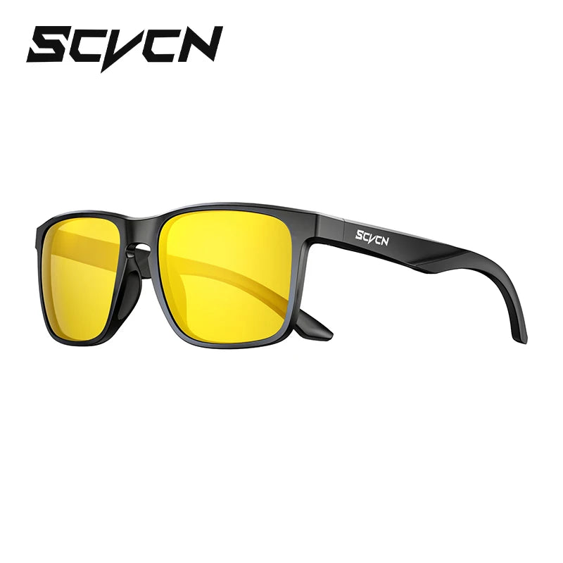 SCVCN New Design  Adult's Polarized Sports Light Weight Sunglasses Square Trend Glasses UV Protection for Riding Driving Running