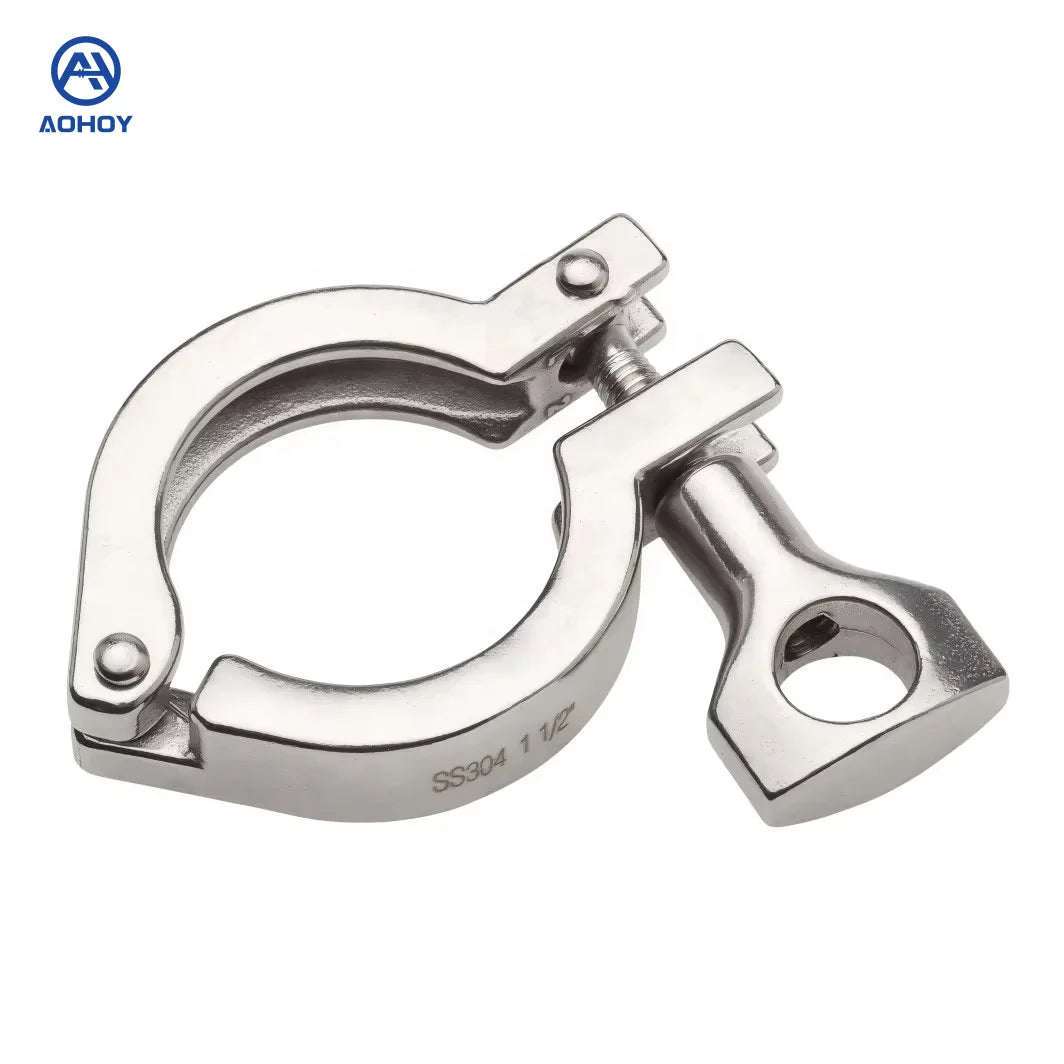 Aohoy Wholesale Dairy Food Grade Ss304 Din 32676 Sanitary Stainless Steel Ss Heavy Type Tri-clamp 13mhh Clamp
