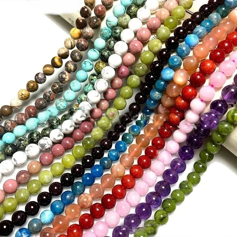 Hot Selling Wholesale 12mm Natural Stone Round Loose Beads Crystal Diy Bracelet Necklace Jewelry Accessories