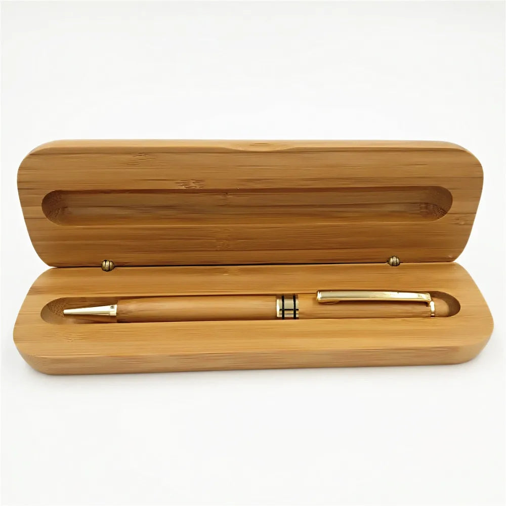 Factory Wholesale Stationery Gift Set Bamboo Ballpoint Pen with Box Premium Eco-Friendly Ballpen