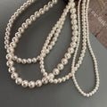Elegant 4mm 6mm 8mm Round White Simulated Pearl Necklace Artificial Pearl Choker Necklace Women Costume Accessories Jewelry