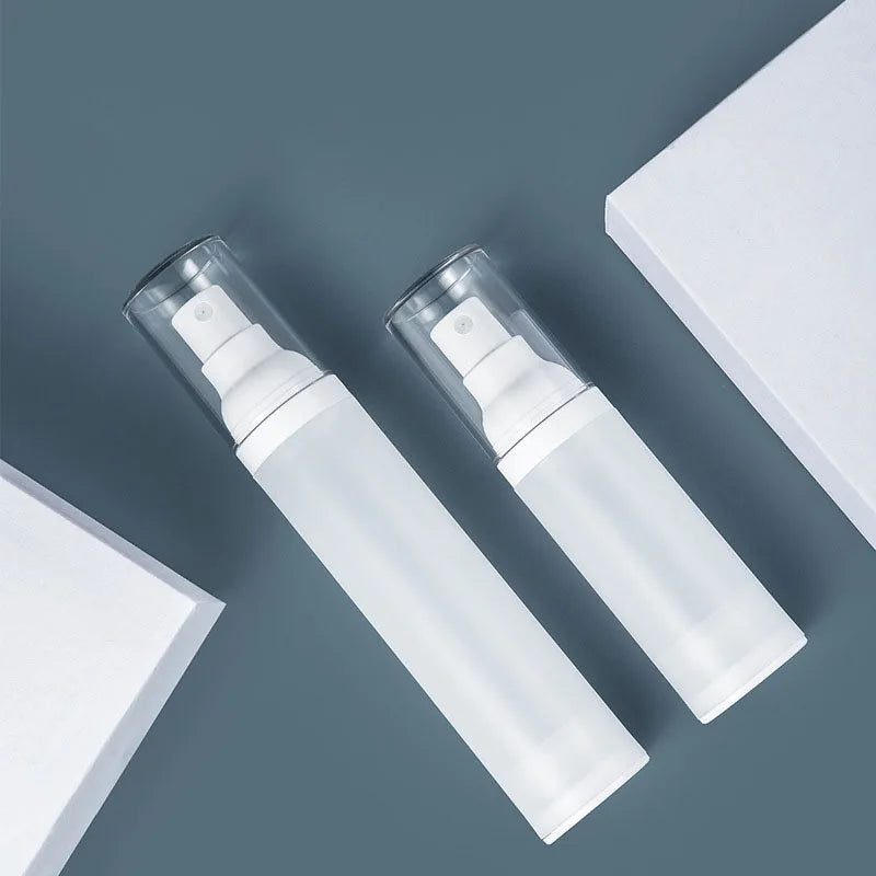 Wholesale 15ml Cosmetic Packaging Bottle Airless Pump Plastic Cosmetic Skincare Lotion Bottles