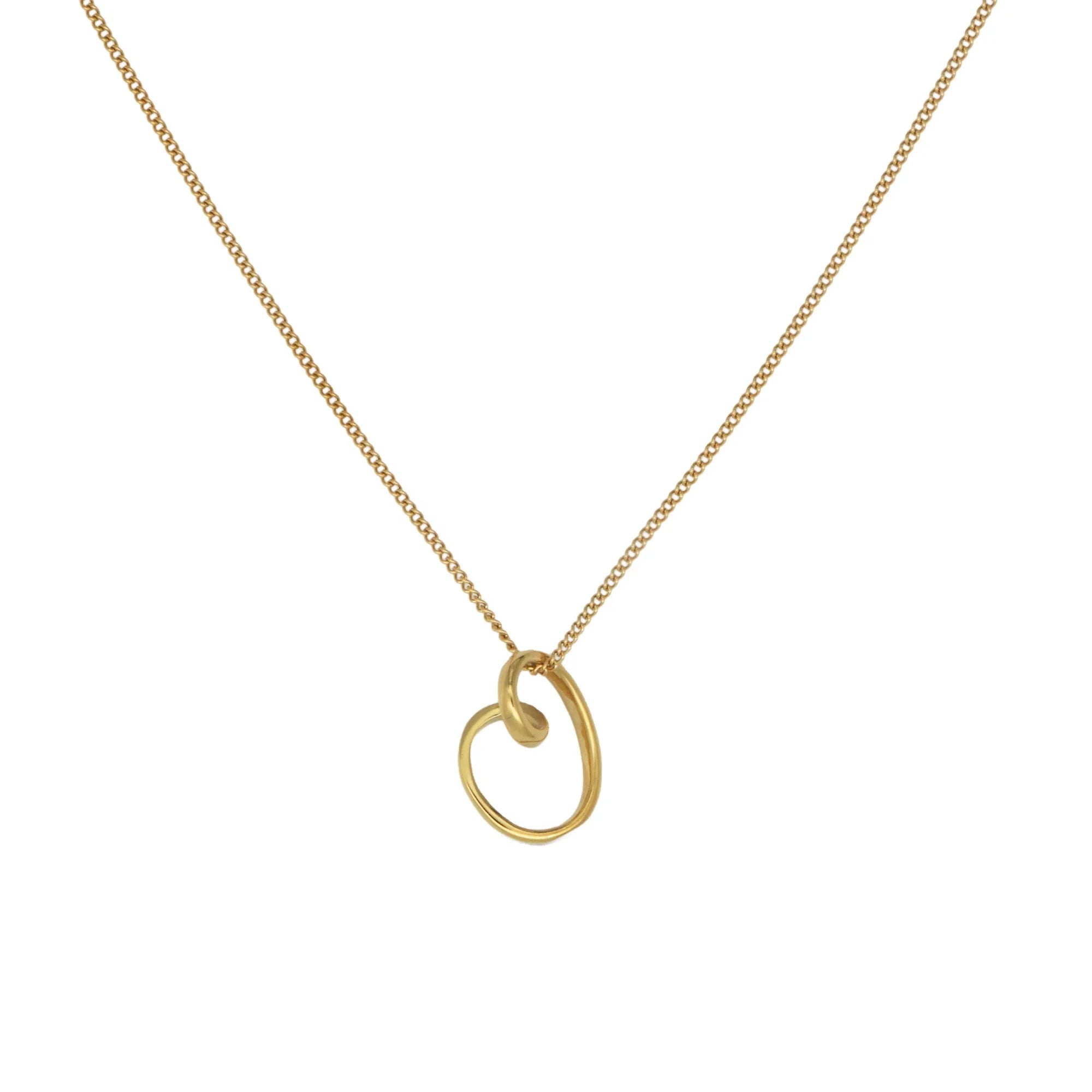Chris April Fashion Jewelry in Stock 316L Stainless Steel PVD Gold Plated Abstract Twisted Heart Shape Pendant Necklace