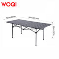 WOQI Metal Picnic Table With Wood Grain Easy-to-Assemble and Foldable Crawler-Type Desktop Design