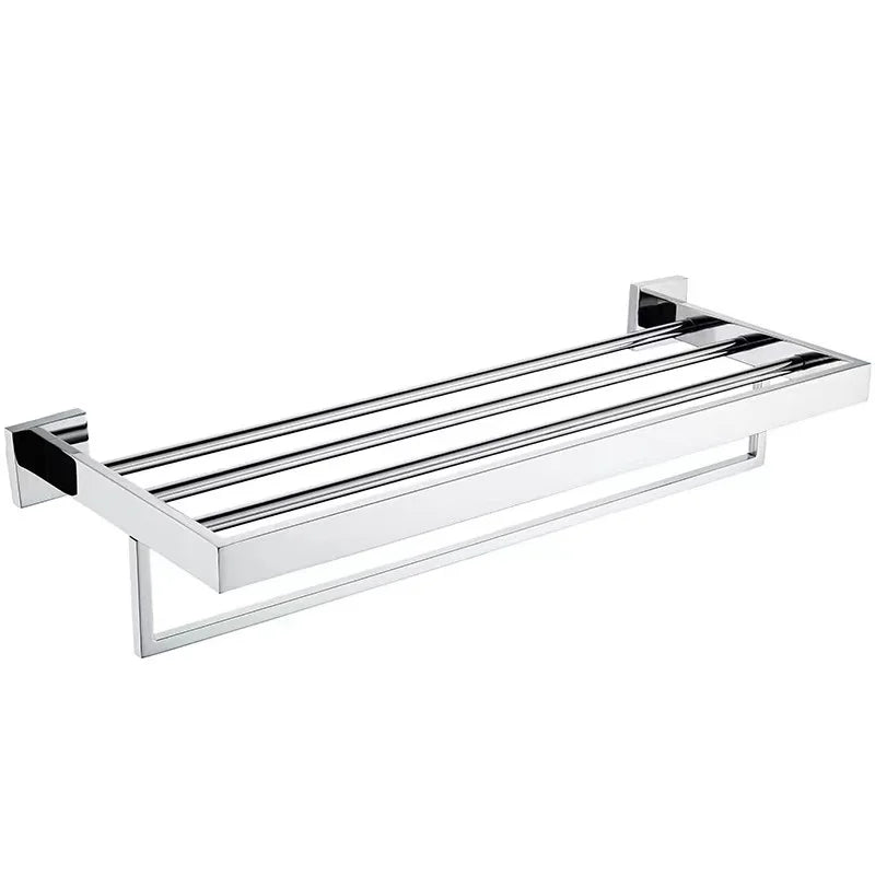 AKPN Bathroom Accessories Stainless Steel Folding Towel Shelf  Modern Towel Rack Chrome Towel Bars for Bathroom