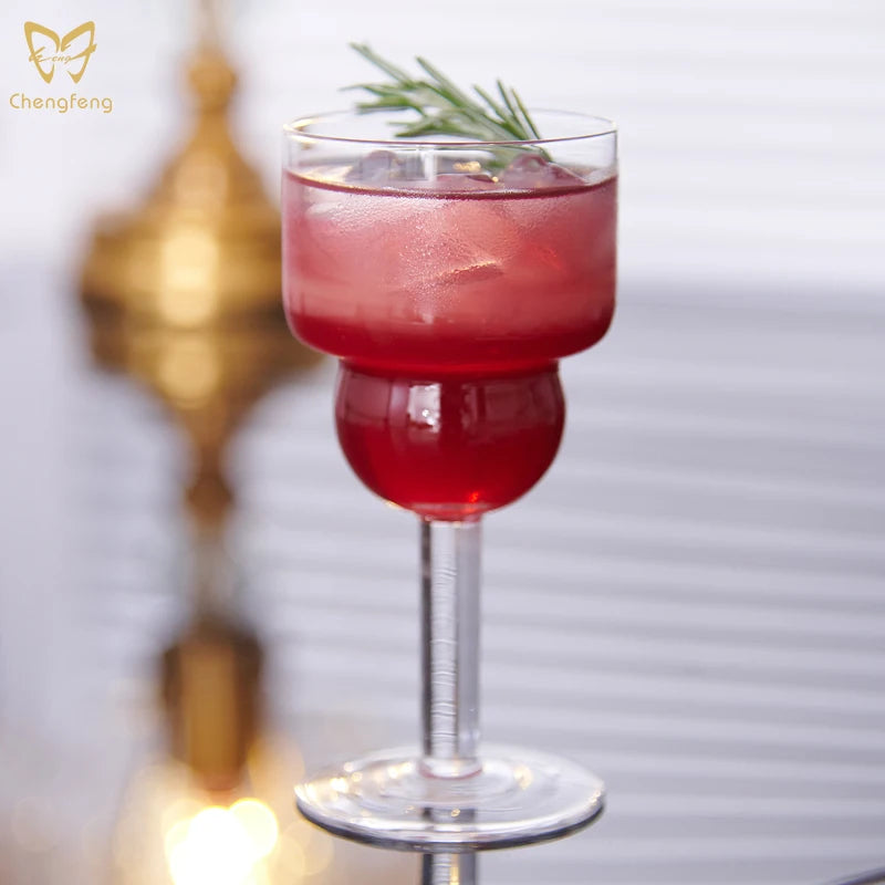 Creative Stemmed Water Glasses Juice Tea Coffee Cup Drinking Glasses Ice Cream Dessert Cup
