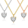 Heart Shape 3A Zircon Necklace 18K Gold Single Diamond Solitary Versatile 18K Gold Stainless Steel Clavicle Chain Classic