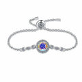 925 Sterling Silver Charm Bezel Bracelet All D Moissanite Diamond Chain Bracelet for Women