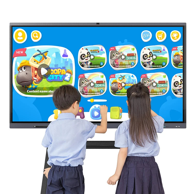 HUSHID 65 Inch Lcd Interactive Flat Panel Multi-touch All in One Interactive Monitor Whiteboard Display Screen