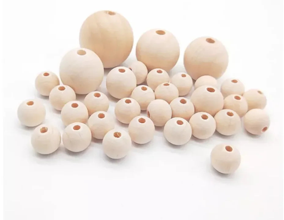 Wholesale Round Natural Wood Beads for Baseball Cap Hat Sizes 12mm 8mm 10mm 20mm 25mm 30mm Etc. Common Fabric Feature