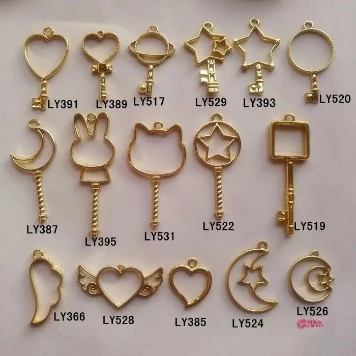 Cabochon Base Setting Key Frame Pendant Bezel Setting DIY UV Resin Charms