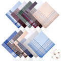Wholesale 12Pcs Assorted Colors Handkerchiefs 40*40cm Soft Cotton Hankies Reusable Men's Handkerchief for Gift Wedding Party