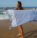 Factory Custom LOGO Turkish Large Woven 100% Mandala Pattern Cotton  Beach Towel