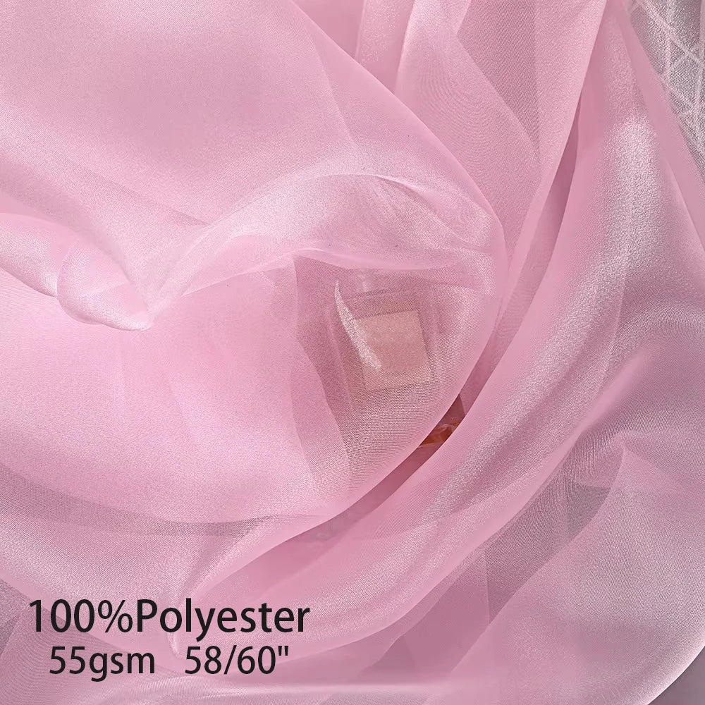 Factory Wholesale 100% Polyester Fabric Roll Wedding Decoration Fabric Free Sample Meshtastic Organza Fabric MegaBDM