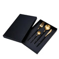 Black Matte Cutlery Vintage Knives and Forks Matte Black Gold Flatware Set Stainless Steel Cutlery