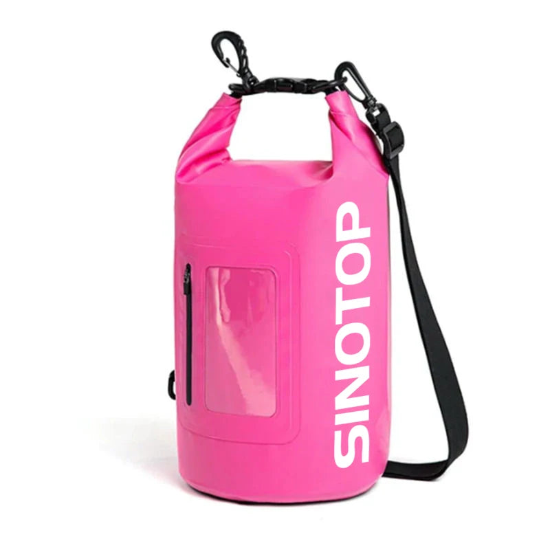 SINOTOP Women Lightweight 10L Dry Bag Backpack Roll Top PVC Ocean Pack Custom Pattern Waterproof Dry Bag with Zipper